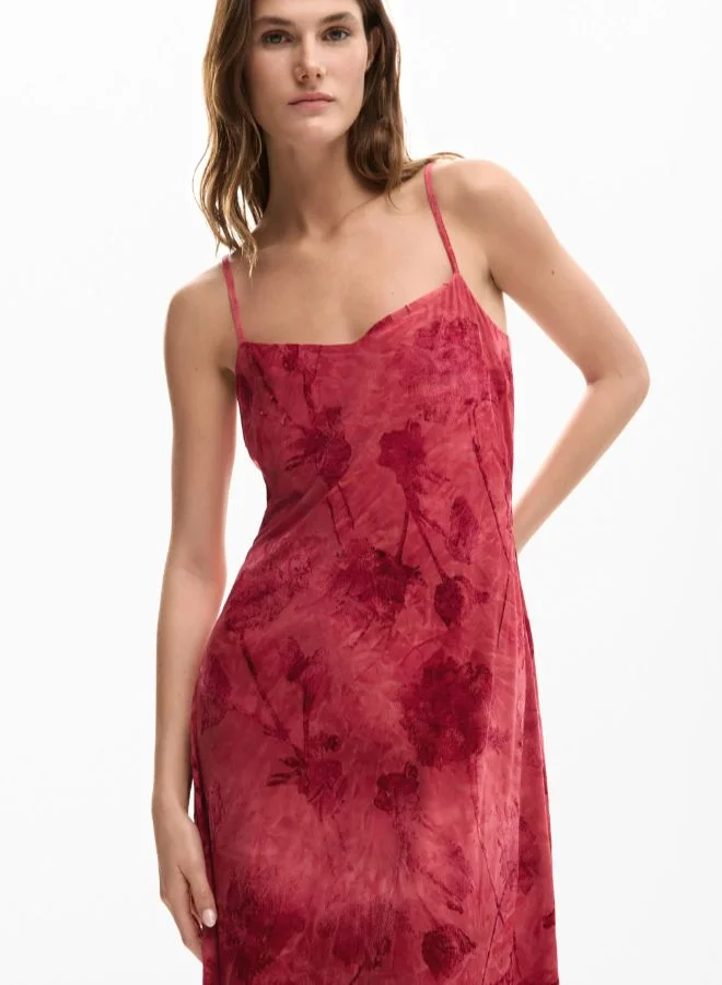 DESIGUAL red floral Floral Strap Dress for Women | Best Price UAE